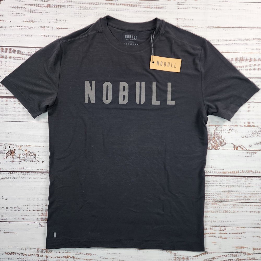 NWT NOBULL Men V2 Slim Tee Black Short Sleeve Performance Training Gym Shirt M